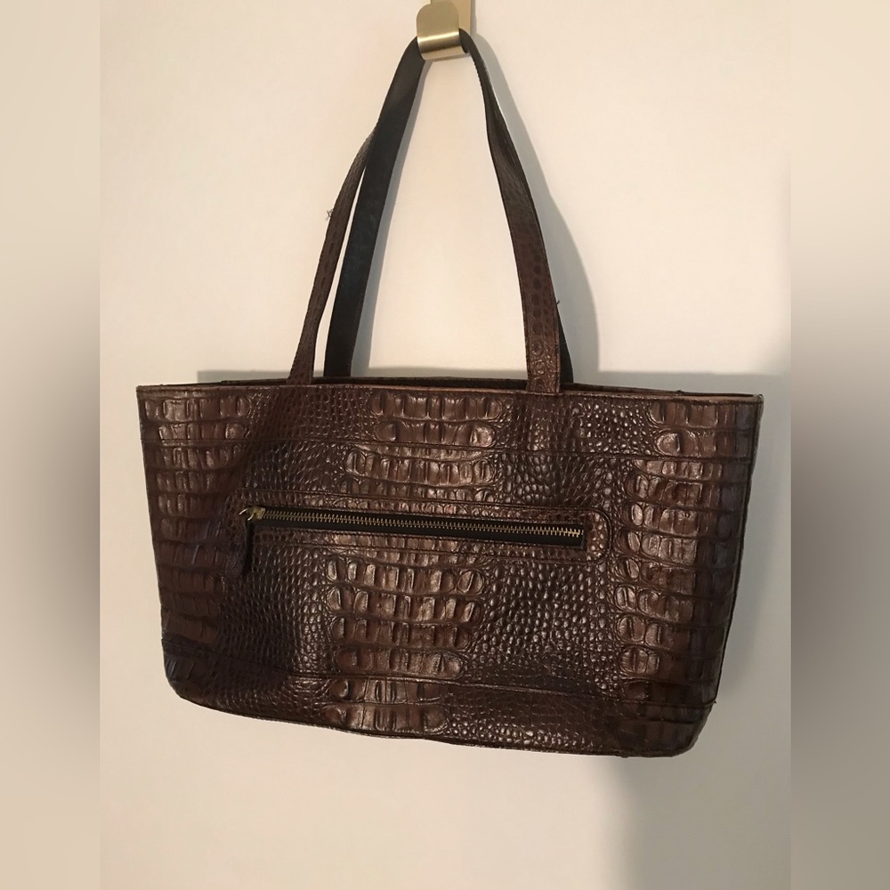 Brahmin Brown Embossed Bag